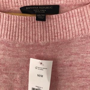 BNWT banana republic linen pink crop sweater